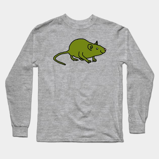 Green Rat Long Sleeve T-Shirt by ellenhenryart